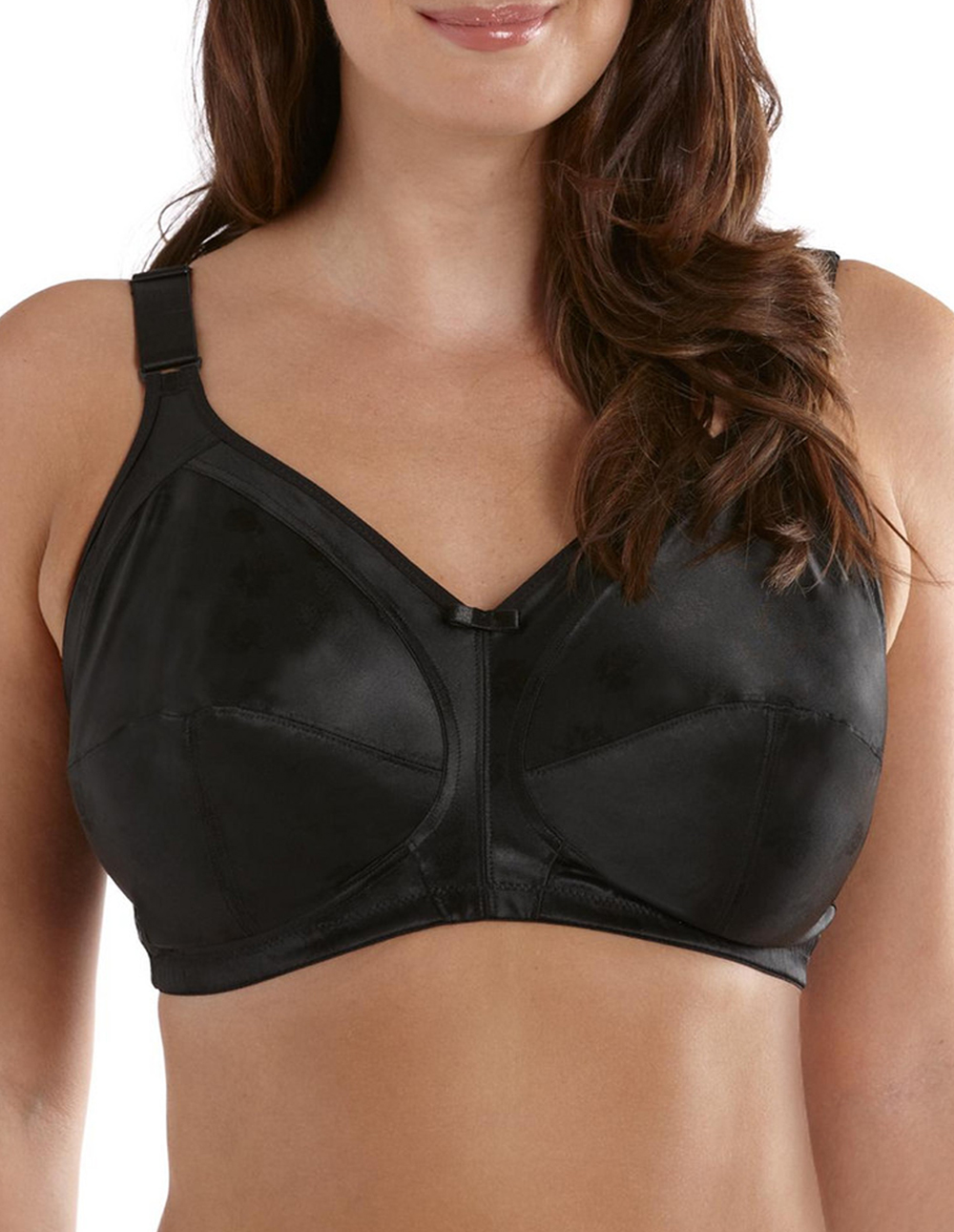 Fandf Black Hetty Full Cup Total Support Self Printed Bra Size 38 