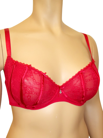 Ann Summers Ann Summ3rs Red Flirty Lace Underwired Bra Size 32 To