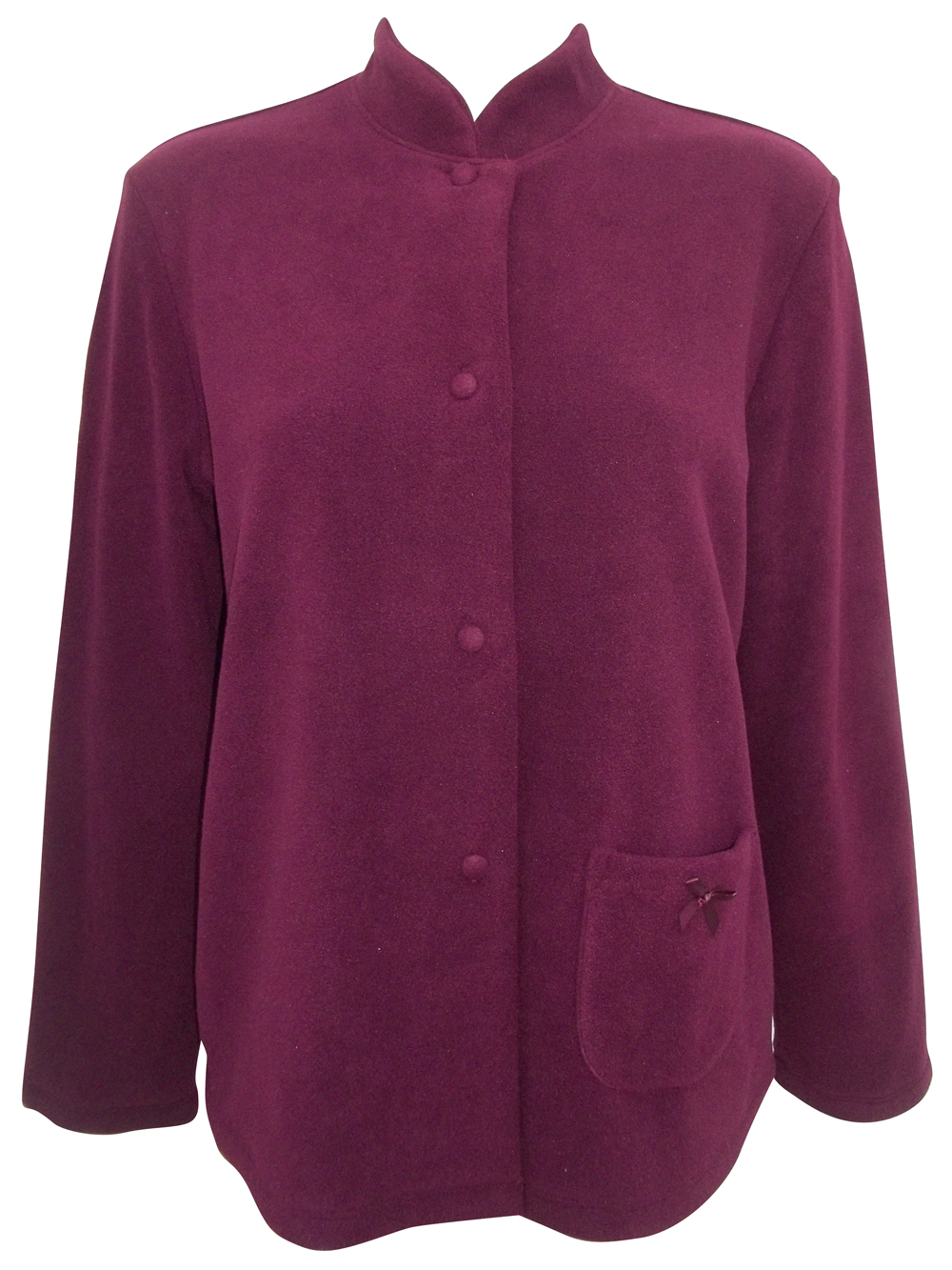 Marks and Spencer M&5 PLUM Long Sleeve Fleece Bed Jacket Size 8/