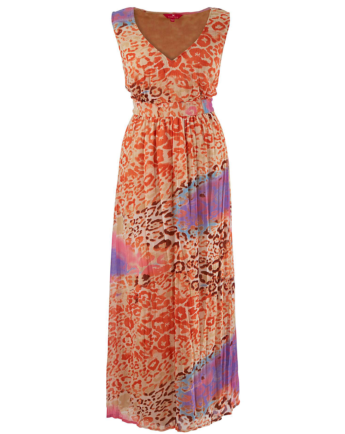 Together ORANGE Abstract Animal Maxi Dress - Plus Size 14 to 26