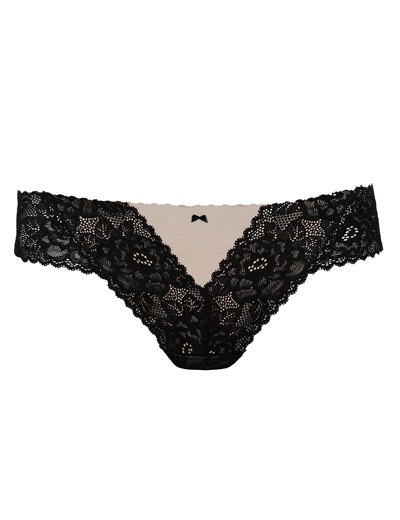 Marks and Spencer - - M&5 Black/Fawn All-Over Bonded Lace No VPL Thong ...