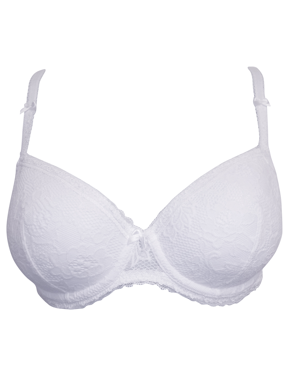 F&F - - WHITE Lace Padded Full Cup Bra - Size 34 to 38 (B-C-D-DD)