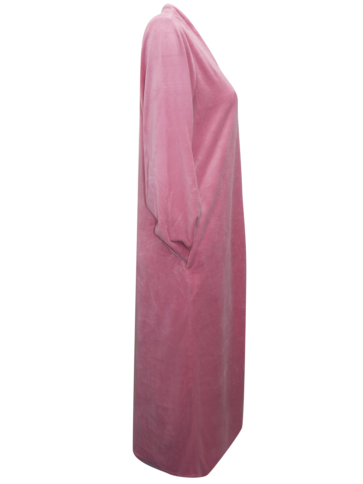 BHS - - BH5 PINK Embroidered Zip Front Velour Robe Nightdress - Size 8/ ...