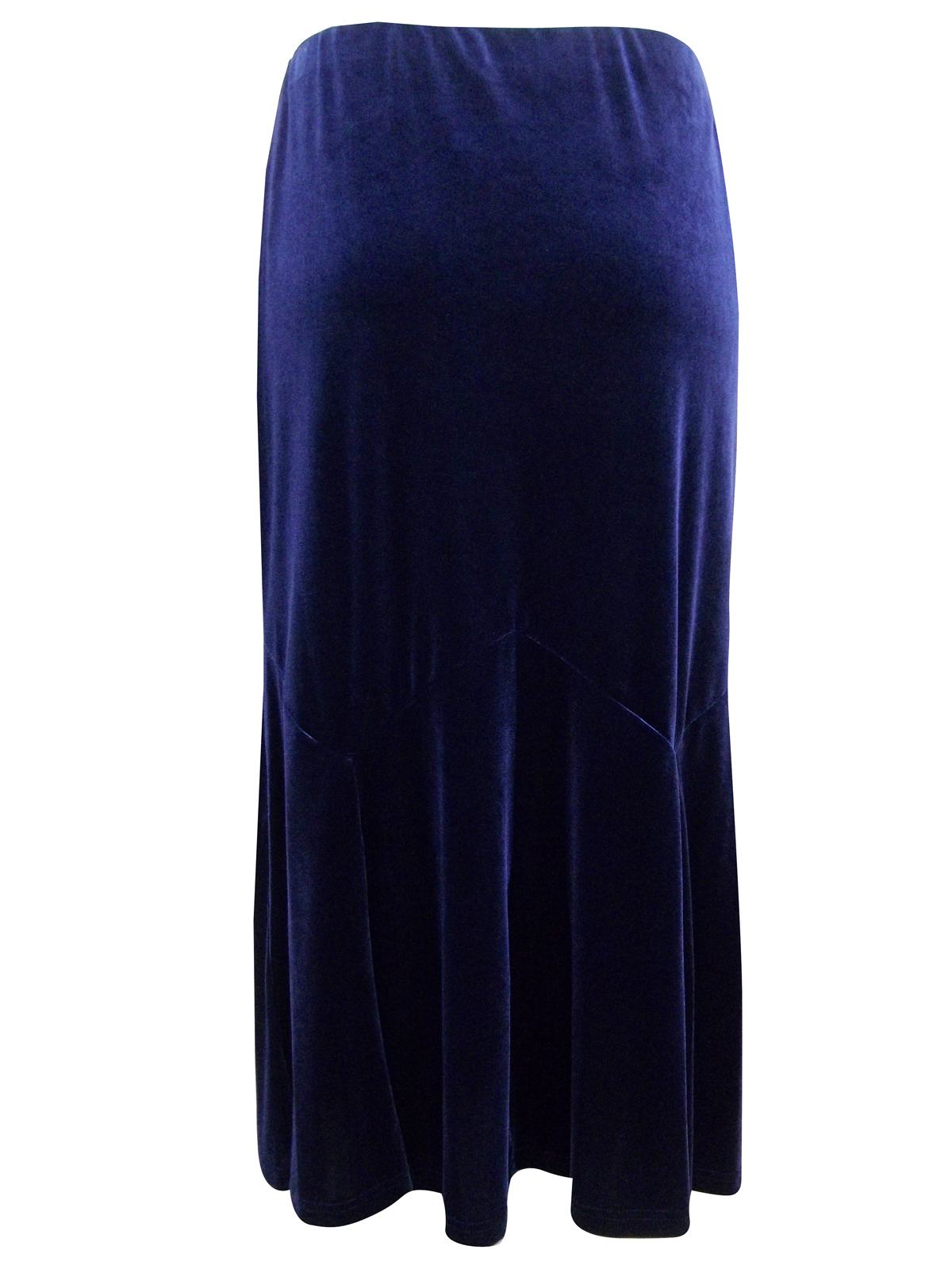 Bonmarché - - NAVY Velvet Panelled Long Skirt - Plus Size 12 to 22