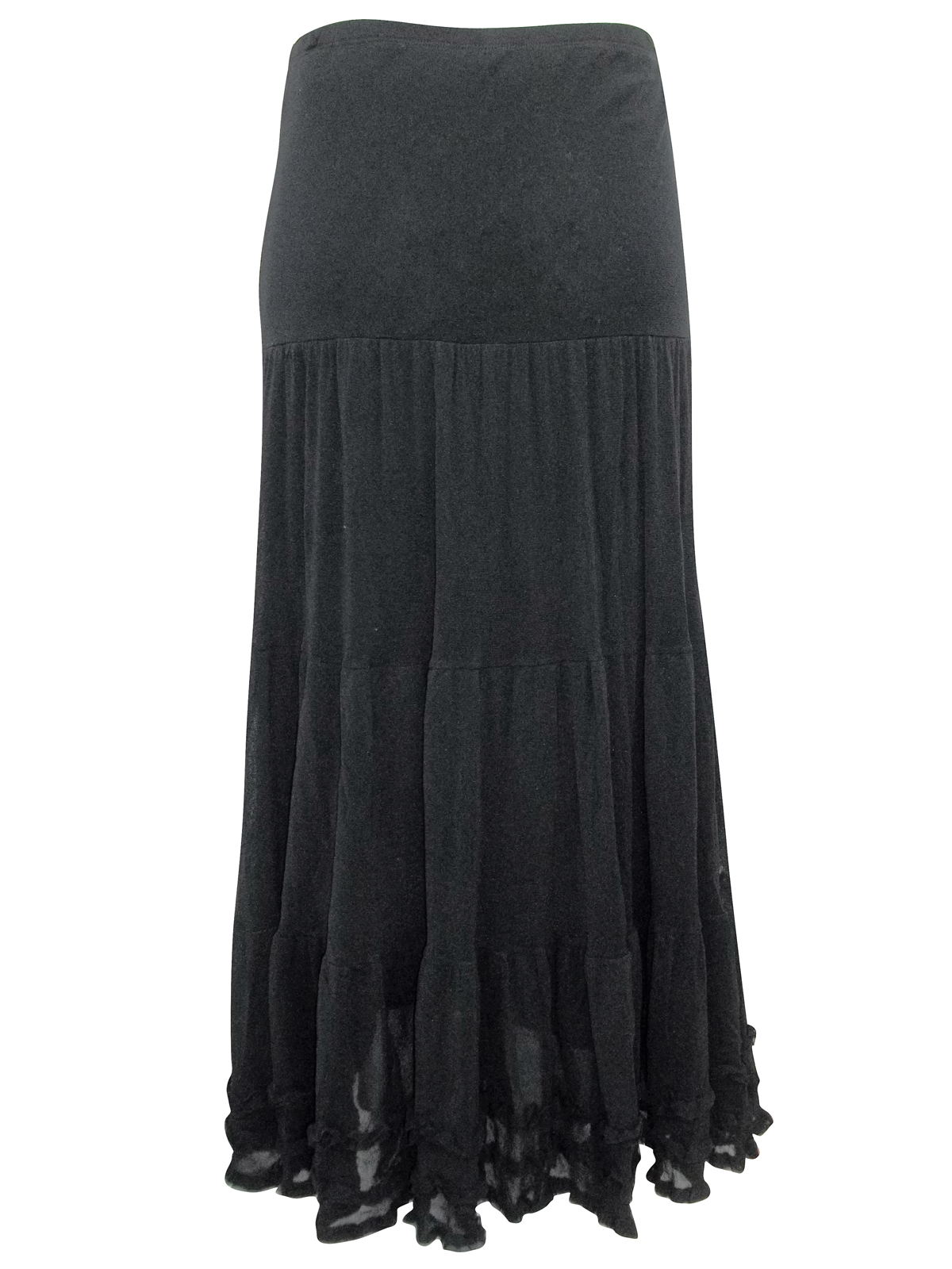 Marks and Spencer - - M&5 BLACK Long Panelled Crepe Skirt - Size 12 to 22