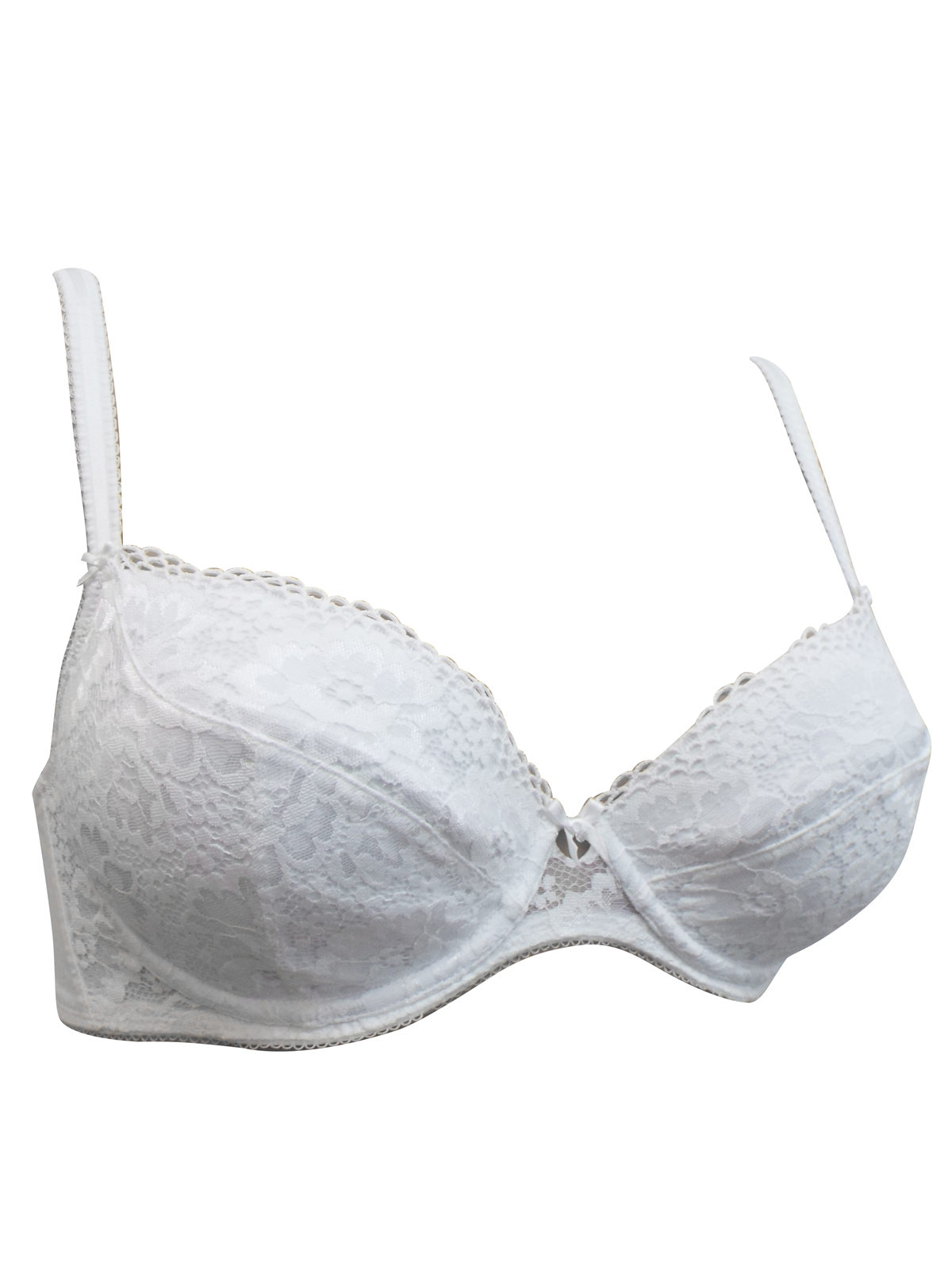 Marks and Spencer - - M&5 WHITE Scallop Lace Keyhole Wired Bra - Size ...